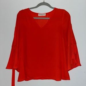 Pants Store Orange Long Sleeve Blouse